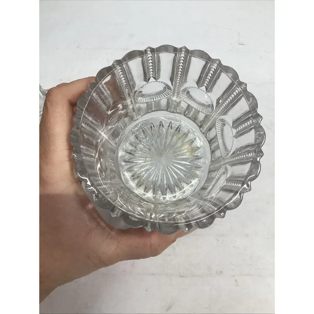 Vintage EAPG Pressed Glass Sugar Bowl With Lid Or Lidded Candy Dish